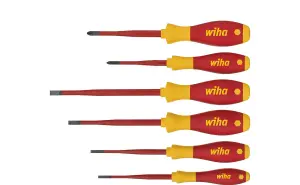 Wiha Slotted Phillips Screwdriver Set 6pcs SlimFix 1000v VDE Electrician 35389