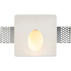 Plaster-In Square Wall Light - 1.5W Warm White LED Module - Trimless Design