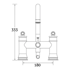 Florence Traditional Chrome Deck-mounted Bath Shower mixer Tap with Handset