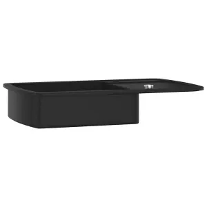 Berkfield Granite Kitchen Sink Single Basin Black