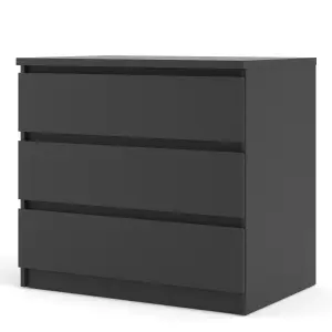 Naia Chest of 3 Drawers in Black Matt