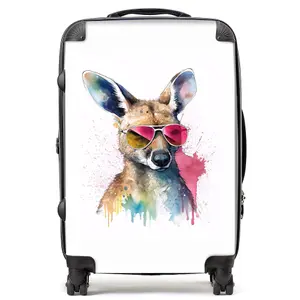 Wallaby In Pink Glasses Suitcase - Medium