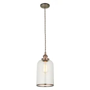 Broderick Copper effect LED Pendant ceiling light, (Dia)161mm