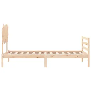 Berkfield Bed Frame with Headboard 90x200 cm Solid Wood