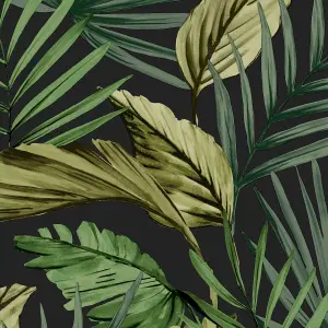 Fresco Palm house Green Smooth Wallpaper Sample