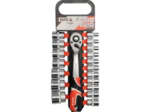 YATO YT-38681, professional ratchet (72T) socket set 1/2" 19 pcs AS-DRIVE