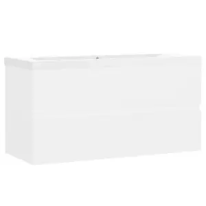 Berkfield Sink Cabinet with Built-in Basin White Engineered Wood