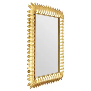 Interiors by Premier Merlin Gold Leaf Frame Wall Mirror