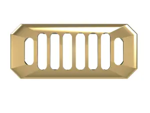 Ceramic Accessories Traditional Grill Overflow Cover - 26mm x 50mm - Brushed Brass