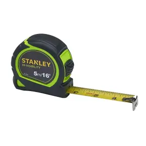 X6 Stanley Hi-Vis 5m 16ft Tylon Tape Measure Green STA130696NHV STA130602HG