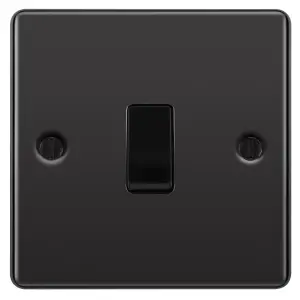 GoodHome 20A 2 way 1 gang Light switch Gloss Black Nickel effect