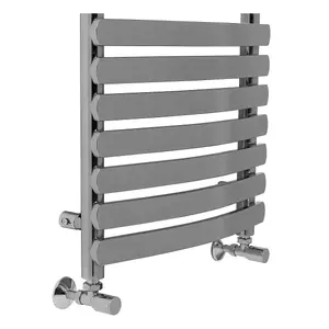 Rinse Curved Heated Towel Rail Radiator Ladder for Bathroom Kitchen Central Heating Towel Warmer Chrome 1200x500mm