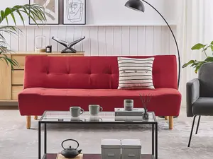 Sofa Bed ALSTEN Red Symmetrical