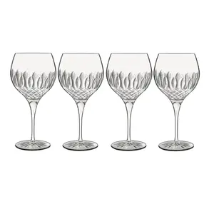 Luigi Bormioli Diamante Clear Round Crystal Dishwasher Safe Gin Glasses Set 650ml Pack of 4