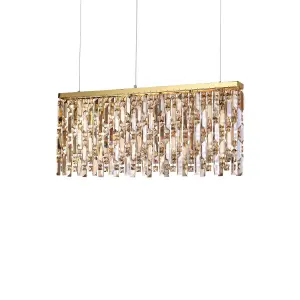 Luminosa Elisir 6 Light Pendant Bar Light Brass