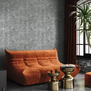 Galerie Pepper Raffia Grey Shimmer Geometric Diamond Wallpaper