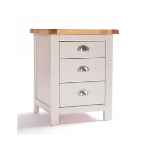 Argenta 3 Drawer Bedside Table Chrome Cup Handle