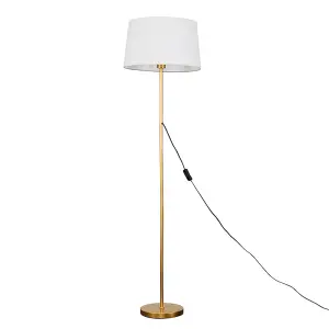 ValueLights Modern Standard Floor Lamp Base In Gold Effect Metal Finish