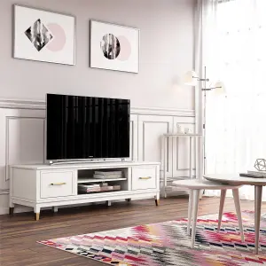 Westerleigh TV-Stand with Doors in White