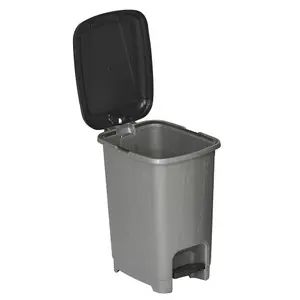 URBNLIVING 8L Grey Mini Pedal Bin Kitchen Bathroom Toilet Recycle Waste Garbage Storage Dustbin