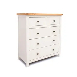 Maggiori 5 Drawer Chest of Drawers Brass Knob