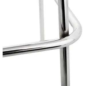 Macedo Counter Stool with Metal Frame Chrome/White