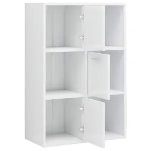 Berkfield Storage Cabinet High Gloss White 60x29.5x90 cm Engineered Wood