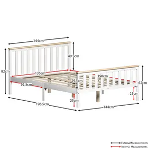 Vida Designs Milan Bed Frame White/Pine / Double (4'6)