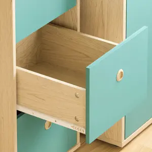 Junior Vida Neptune Blue & Oak 3 Drawer Desk Children Kids Furniture