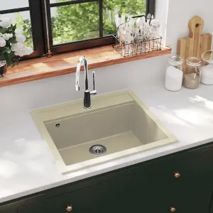 Berkfield Granite Kitchen Sink Single Basin Beige