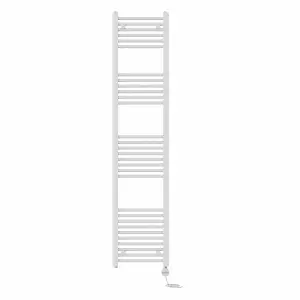 Right Radiators Prefilled Thermostatic Electric Heated Towel Rail Straight Ladder Warmer Rads - White 1800x400 mm