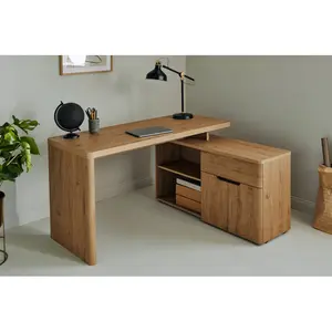 Belfield L-Shape Desk Montana Oak