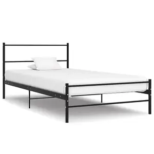 Berkfield Bed Frame Black Metal 90x200 cm