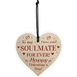 SOULMATE Gift For Valentines Wood Heart Gift For Women Gift For Men Him Her