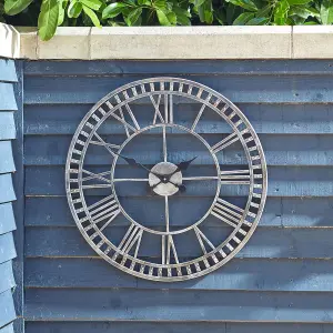 Buxton Skeleton Indoor or Outdoor Clock - Battery Powered Weatherproof Metal Home or Garden Quartz Clock - Measures 60cm Diameter