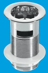 McAlpine BW1A 1.25" Chrome Plated Plastic Basin Waste - Backnut Model 60mm Flange x 3.5" Tail with Plug