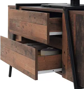 Abbey TV Unit Stand Cabinet Rustic Industrial Living Room Furniture