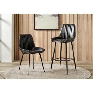 Mariners Genuine Leather Upholstered Dining Chair Ash Black