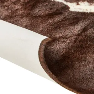 Faux Cowhide Area Rug 150 x 200 cm Brown and White BOGONG