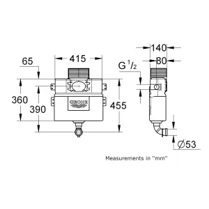 Grohe White Concealed Dual Cistern (H)455mm (W)41.5cm (D)14cm