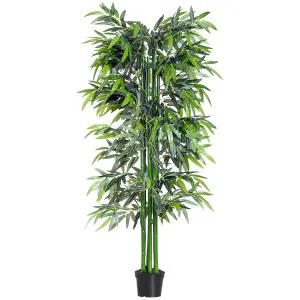 Outsunny Artificial Bamboo Tree Plant Greenary In a Pot 1.8M for Home or Office