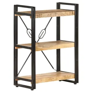 Berkfield 3-Tier Bookcase 60x30x80 cm Solid Mango Wood