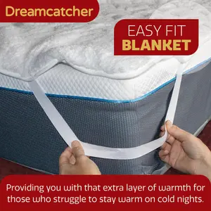 Dreamcatcher Deluxe Single Electric Blanket Single Control Fitted Polar Fleece Heated Bed Underblanket 190 x 90cm 3 Heat Settings