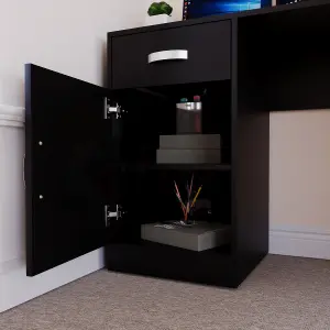 Vida Designs Hudson Black Computer Desk With 1 Drawer and Door