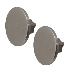 DecorAndDecor - VESTA Satin Nickel Round Cabinet Knob Drawer Cupboard Kitchen Pull Handles - Pair