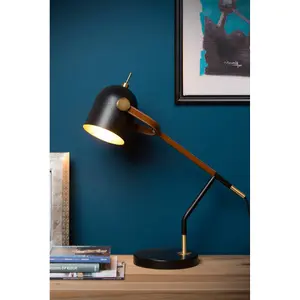 Lucide Waylon Retro Desk Lamp - 1xE27 - Black