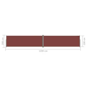 Berkfield Retractable Side Awning Brown 200x1200 cm