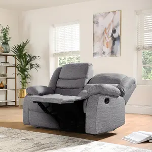 Milano Grey Linien Recliner Sofa 2 Seater