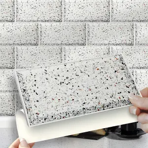 Stick and Go Self Adhesive Stick On Tiles Terrazzo Metro 8" x 4" Box of 8 Apply over any tile, or directly on to the wall