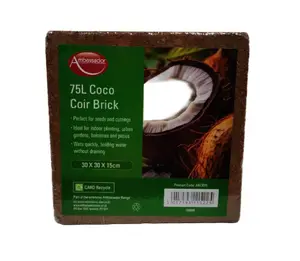 75L Coco Coir Brick Multi Purpose Potting Compost Compressed Peat Free